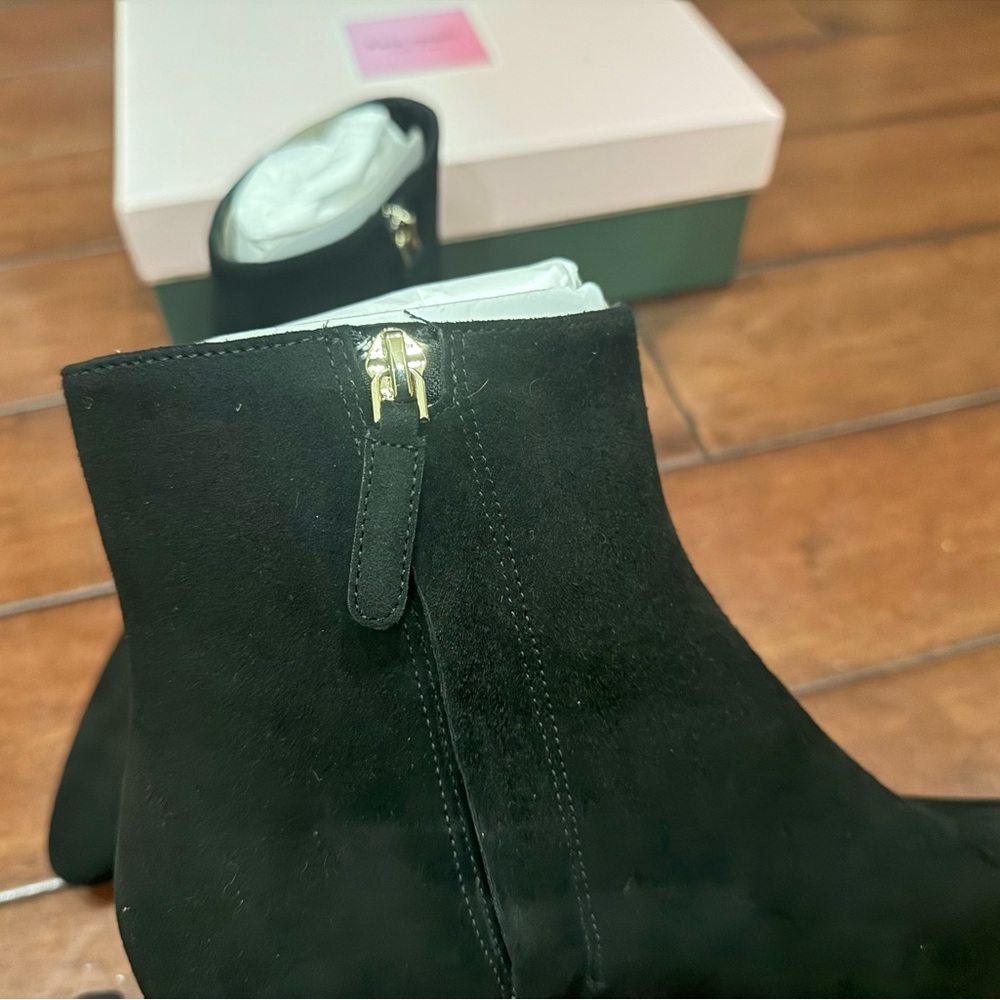 New Kate Spade Women's Black Leather Sydney Dress Booties Size 7.5B Narrow - Picture 10 of 16